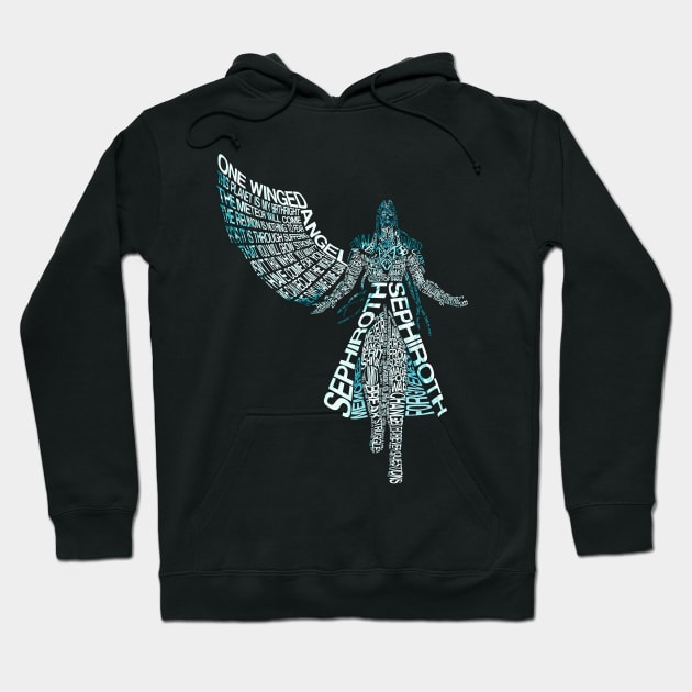 Typography One Winged Angel Hoodie by SkyfrNight